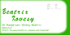 beatrix kovesy business card